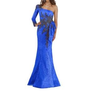 NEW FERIANI one shoulder mermaid gown in royal